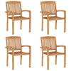 alt="Stacking Garden Chairs 4 pcs Solid Teak Wood"