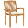 Stacking Garden Chairs with Cushions 4 pcs Solid Teak Wood