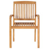 Stacking Garden Chairs with Cushions 4 pcs Solid Teak Wood