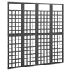 4-Panel Room Divider/Trellis Solid Fir Wood Black 161x180 cm