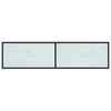 TV Cabinet White Marble 160x40x40.5 cm Tempered Glass