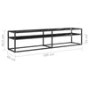TV Cabinet Black Marble 180x40x40.5 cm Tempered Glass