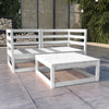 alt="3 Piece Garden Lounge Set White Solid Pinewood"