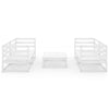 5 Piece Garden Lounge Set White Solid Pinewood