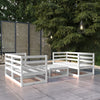 alt="5 Piece Garden Lounge Set White Solid Pinewood"