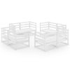 8 Piece Garden Lounge Set White Solid Pinewood