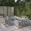 alt="8 Piece Garden Lounge Set Grey Solid Pinewood""