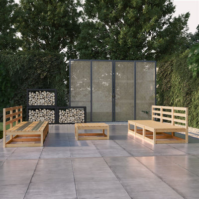 alt="7 Piece Garden Lounge Set Solid Pinewood"