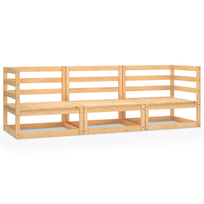 alt="Garden 3-Seater Sofa Solid Pinewood"