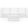 4 Piece Garden Lounge Set White Solid Pinewood