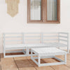 alt="4 Piece Garden Lounge Set White Solid Pinewood"