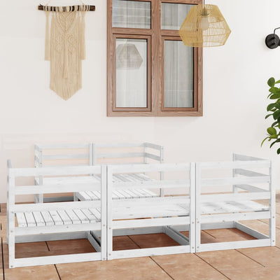 alt="6 Piece Garden Lounge Set White Solid Pinewood"
