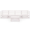 5 Piece Garden Lounge Set White Solid Pinewood