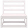 5 Piece Garden Lounge Set White Solid Pinewood