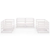 6 Piece Garden Lounge Set White Solid Pinewood