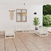 alt="6 Piece Garden Lounge Set White Solid Pinewood"