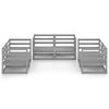 6 Piece Garden Lounge Set Grey Solid Pinewood