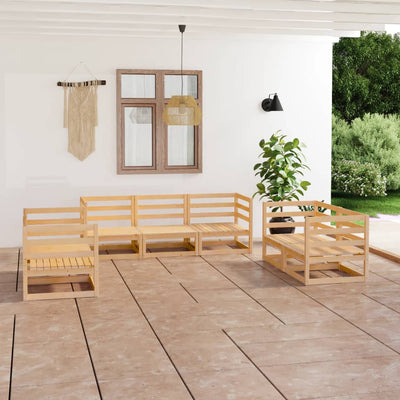alt="7 Piece Garden Lounge Set Solid Pinewood"