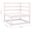 8 Piece Garden Lounge Set White Solid Pinewood