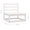 8 Piece Garden Lounge Set White Solid Pinewood