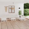 alt="8 Piece Garden Lounge Set White Solid Pinewood"