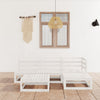 alt="5 Piece Garden Lounge Set White Solid Pinewood"