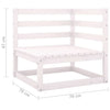 5 Piece Garden Lounge Set White Solid Pinewood