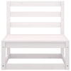 5 Piece Garden Lounge Set White Solid Pinewood