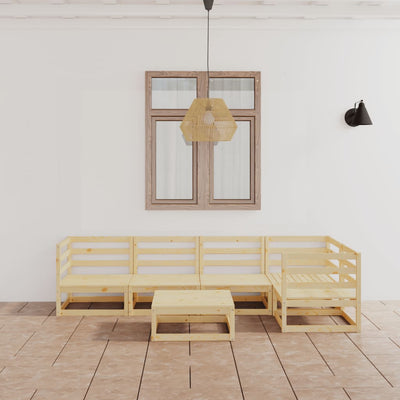 alt="6 Piece Garden Lounge Set Solid Pinewood"