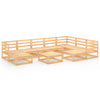 10 Piece Garden Lounge Set Solid Pinewood