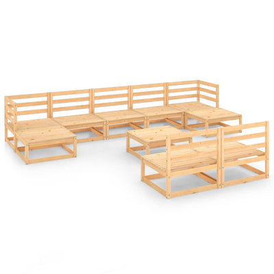 alt="10 Piece Garden Lounge Set Solid Pinewood"