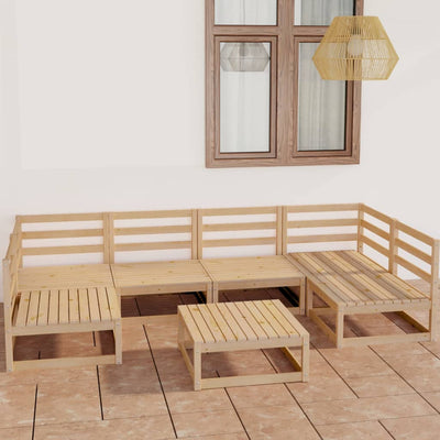 alt="7 Piece Garden Lounge Set Solid Pinewood""