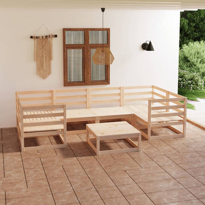 alt="7 Piece Garden Lounge Set Solid Pinewood""