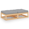 alt="Garden Footstools with Cushions 2 pcs Solid Pinewood"