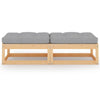 Garden Footstools with Cushions 2 pcs Solid Pinewood