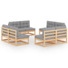 alt="8 Piece Garden Lounge Set with Cushions Solid Pinewood"