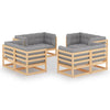 alt="8 Piece Garden Lounge Set with Cushions Solid Pinewood"