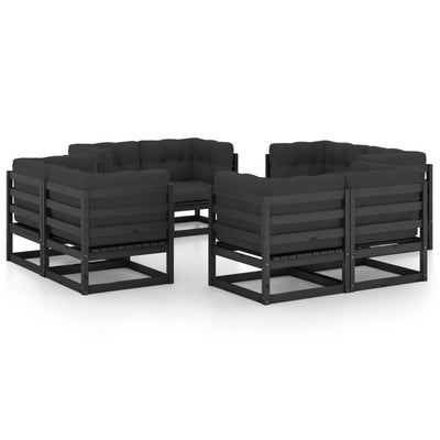 alt="8 Piece Garden Lounge Set with Cushions Solid Pinewood""