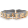 alt="13 Piece Garden Lounge Set with Cushions Solid Pinewood"