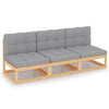 alt="3-Seater Sofa with Cushions Solid Pinewood"