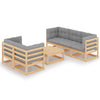 alt="6 Piece Garden Lounge Set with Cushions Solid Pinewood"