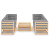 7 Piece Garden Lounge Set with Cushions Solid Pinewood
