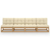 4-Seater Garden Sofa with Cushions Solid Pinewood