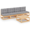 alt="5 Piece Garden Lounge Set with Cushions Solid Pinewood"