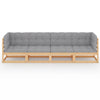 4-Seater Garden Sofa with Cushions Solid Pinewood