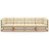 4-Seater Garden Sofa with Cushions Solid Pinewood