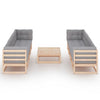 9 Piece Garden Lounge Set with Cushions Solid Pinewood