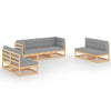 alt="7 Piece Garden Lounge Set with Cushions Solid Pinewood"
