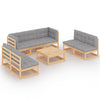 alt="8 Piece Garden Lounge Set with Cushions Solid Pinewood"