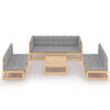 8 Piece Garden Lounge Set with Cushions Solid Pinewood